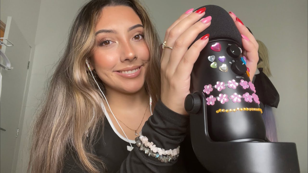 ASMR Mic tapping with the mic cover & natural nails ❤️~requested~ | Whispered