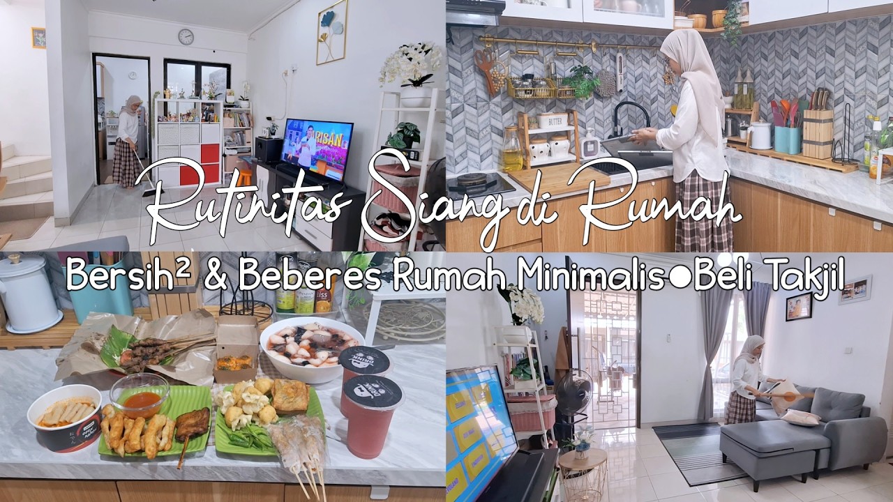 #ramadanvlog Kegiatan Ibu Rumah Tangga Di Rumah Minimalis | Bersih Bersih Dan Beberes | Beli Takjil