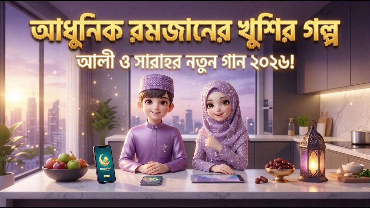Beautiful Ramadan Song for Kids 🌙 Ali & Sarah’s First Fast | শিশুদের জন্য রমজানের সুন্দর গান