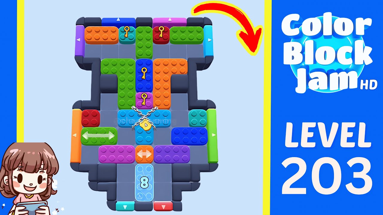 Color Block Jam Level 203 Solution Walkthrough