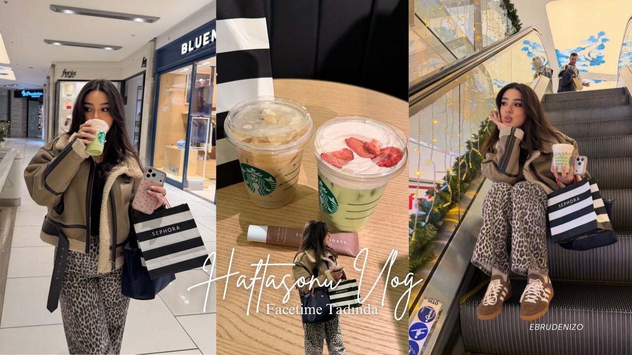 Haftasonu Vlogu.. Facetime tadında strawberry matcha yapıyoruz, alışveriş ve paket açılımı..♡