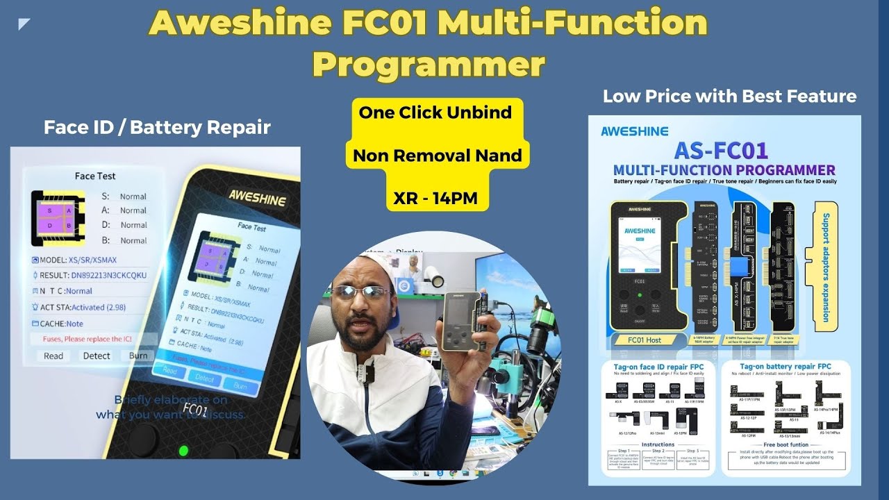 One Click Unbind Non Removal Nand XR - 14PM (Aweshine FC01 Multi-Function Programmer )