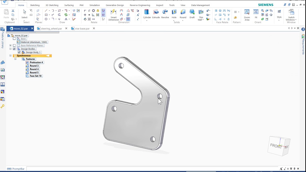 14 SolidEdge 2019 Fundamentals Copying a face and using keypoints to define movement