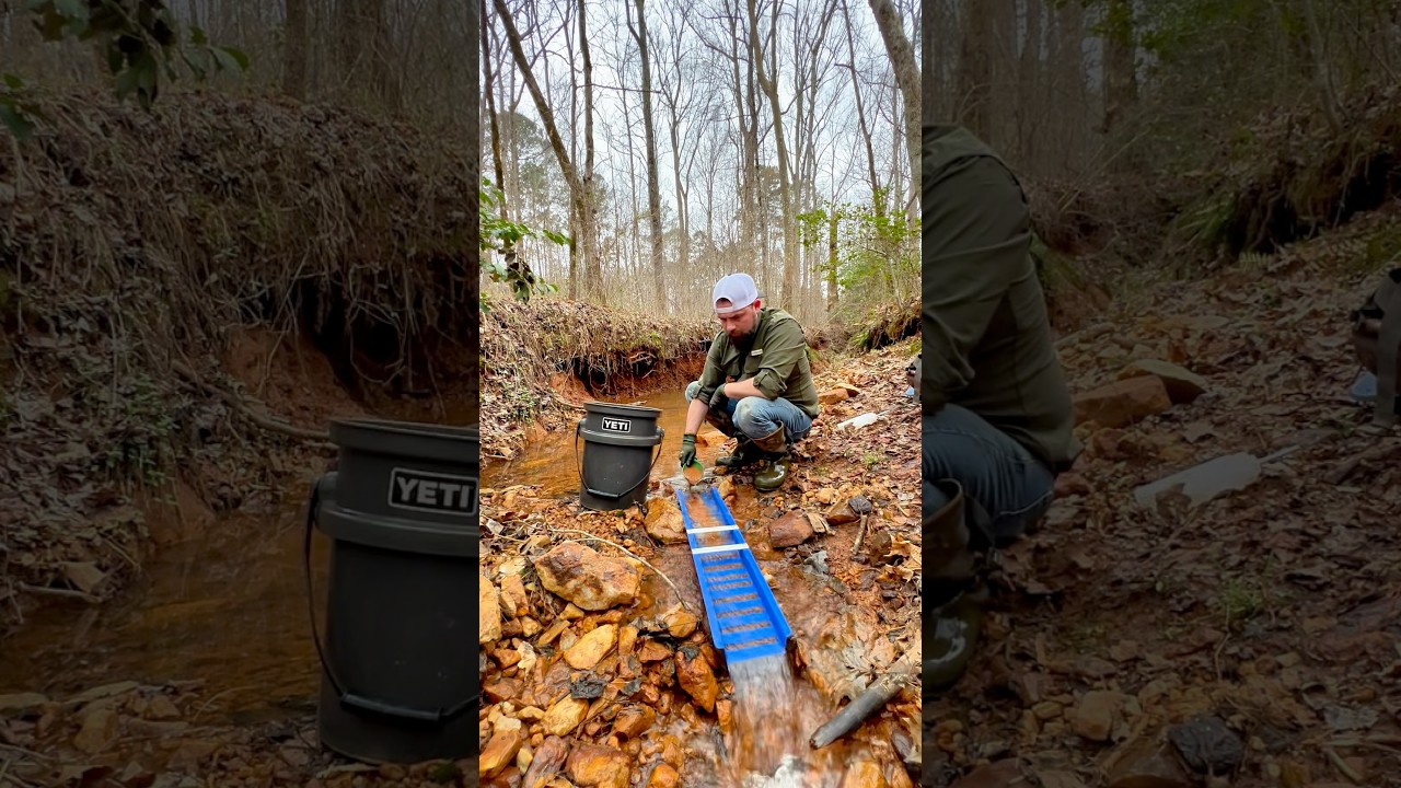Sluicing For NC Gold with a Drop Riffle Sluice Box