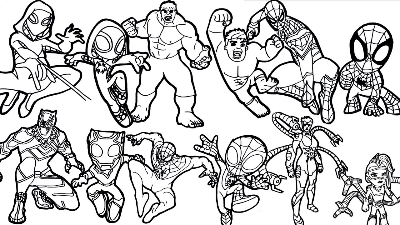 🔴🔴Drawings of the Marvel's Spidey and His Amazing Friends - how to draw spiderman -    compilado #6