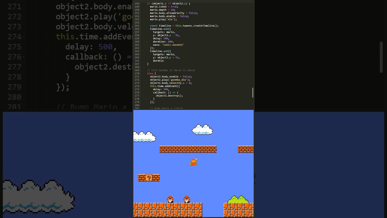 Кодим Mario за минуту! 🕹️ #айти #программирование #геймдев #разработкаигр #html5