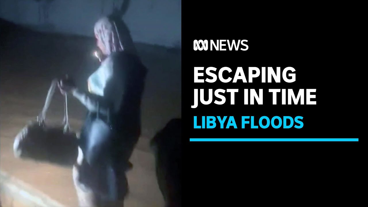 Libya flood escape captured on camera | ABC News