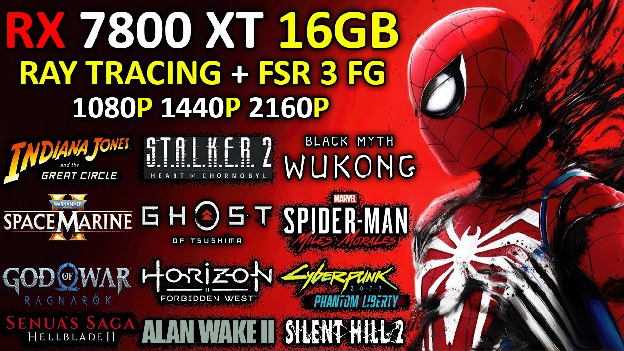 RX 7800 XT 16GB | Test in 30 Games | Ray Tracing & FSR 3 FG | 1080p - 1440p - 4K Detailed Test 2025