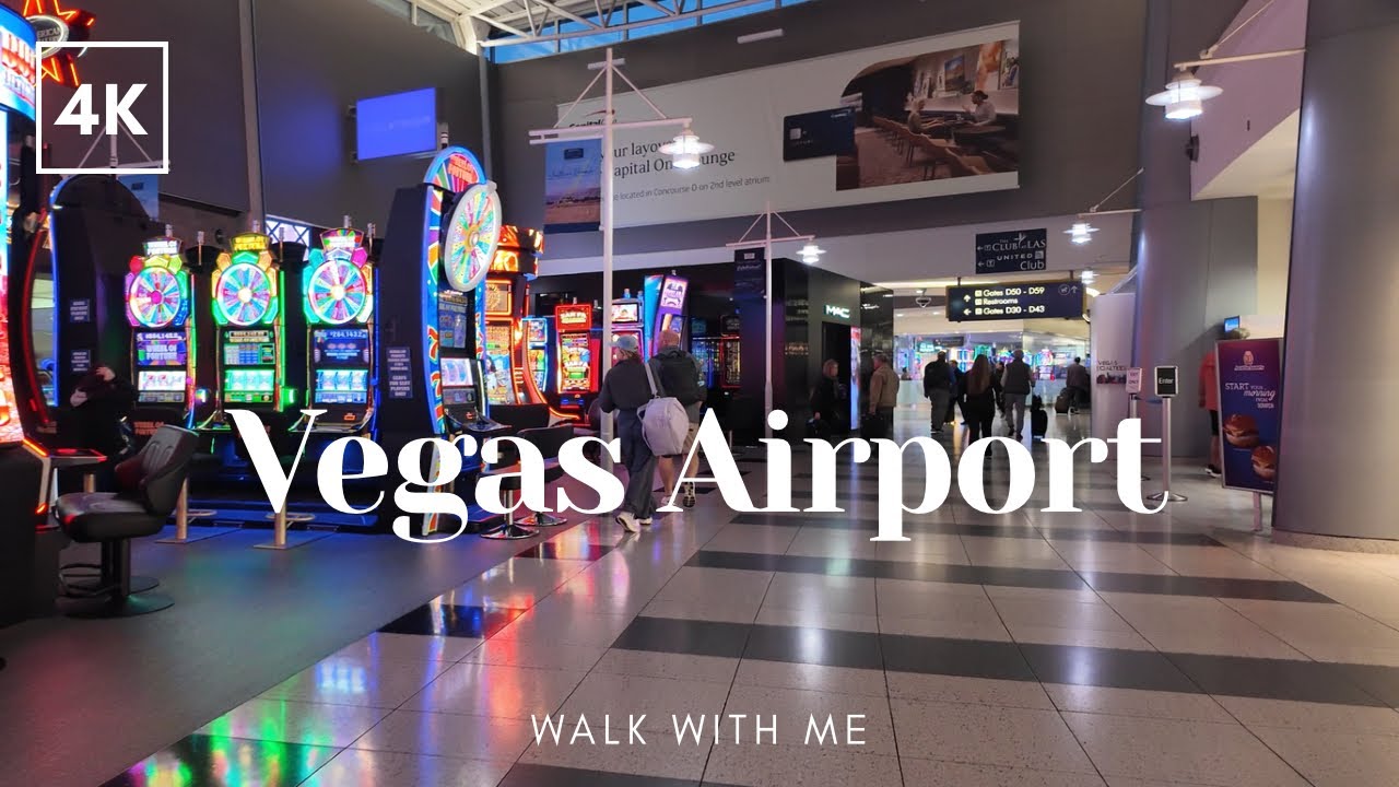 Las Vegas Airport Walk | Departure Area | 4K