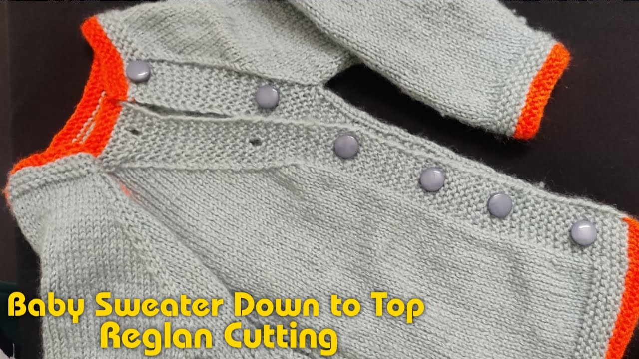 Knitt Baby Sweater Down to Top Reglan Cutting | Hindi | Jasbir Creations