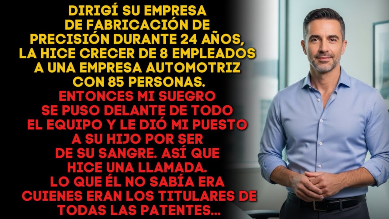 MI SUEGRO PUSO A SU HIJO COMO MI JEFE, SE LLEVÓ LAS PATENTES… | VENGANZA CORPORATIVA
