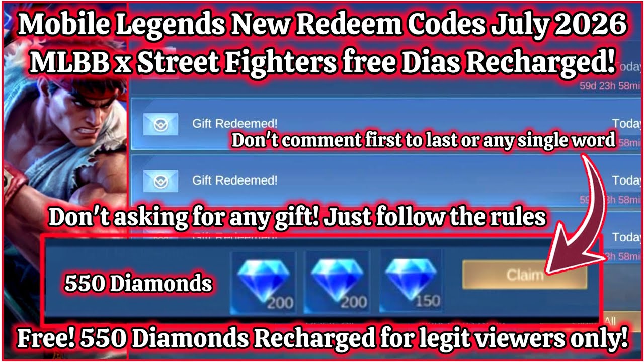 Легитимно! 100% рабочие новые коды погашения для Mobile Legends от 6 июля 2026 года. Коды погашен...