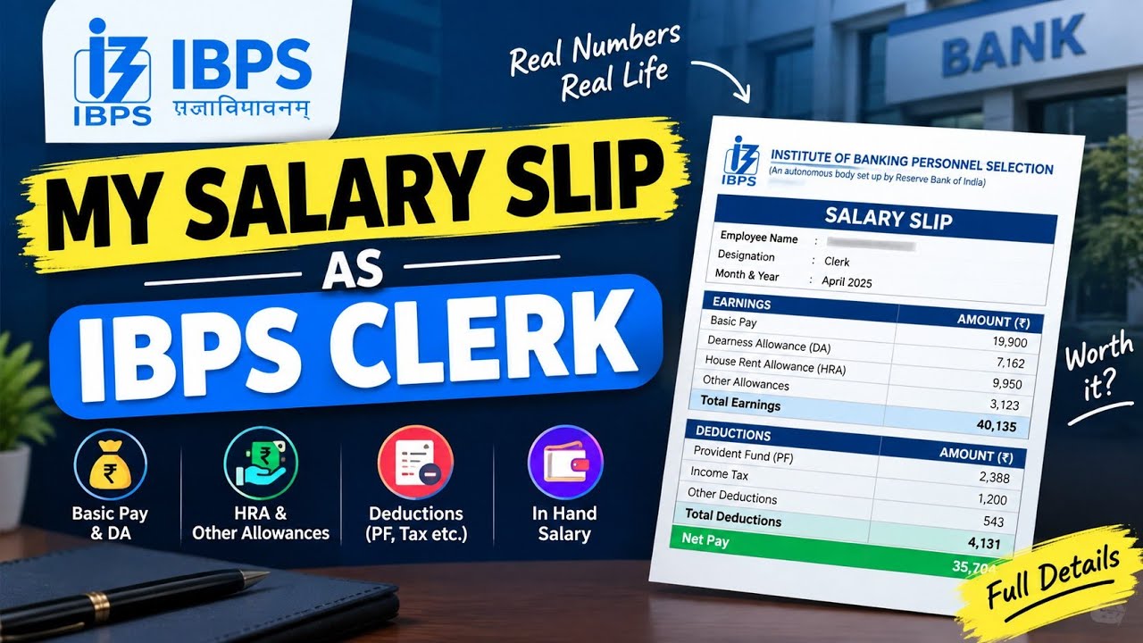 IBPS CLERK SALARY SLIP LATTEST FOR YOU 🔥 2026-27|| #ibps #ibpsclerk #salaryslip  