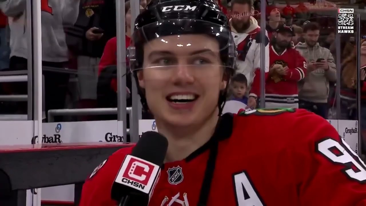 Post Hat Trick Interview Connor Bedard