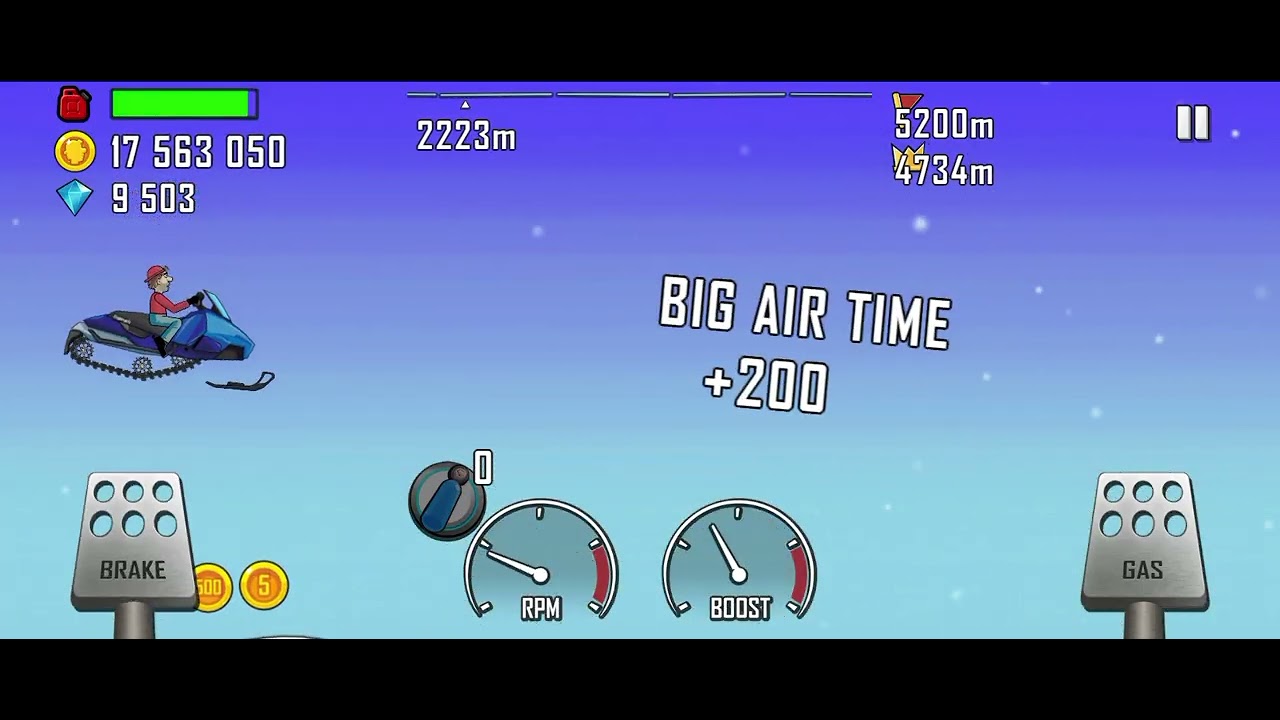 Hill Climb Racing - Highway Daily Event With Snowmobile 5486m