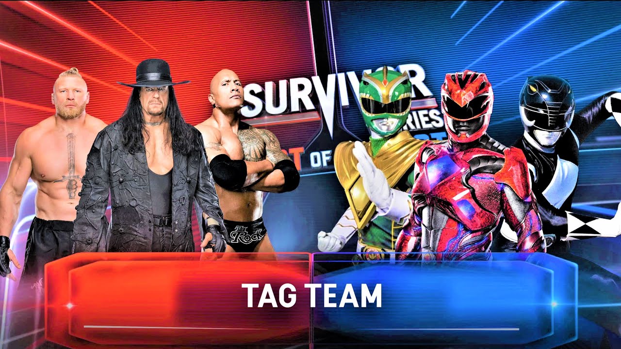 WWE Elite Heavyweights vs. Power Rangers | Pt.2 | Tag Team ELIMINATION Match | WWE 2K22