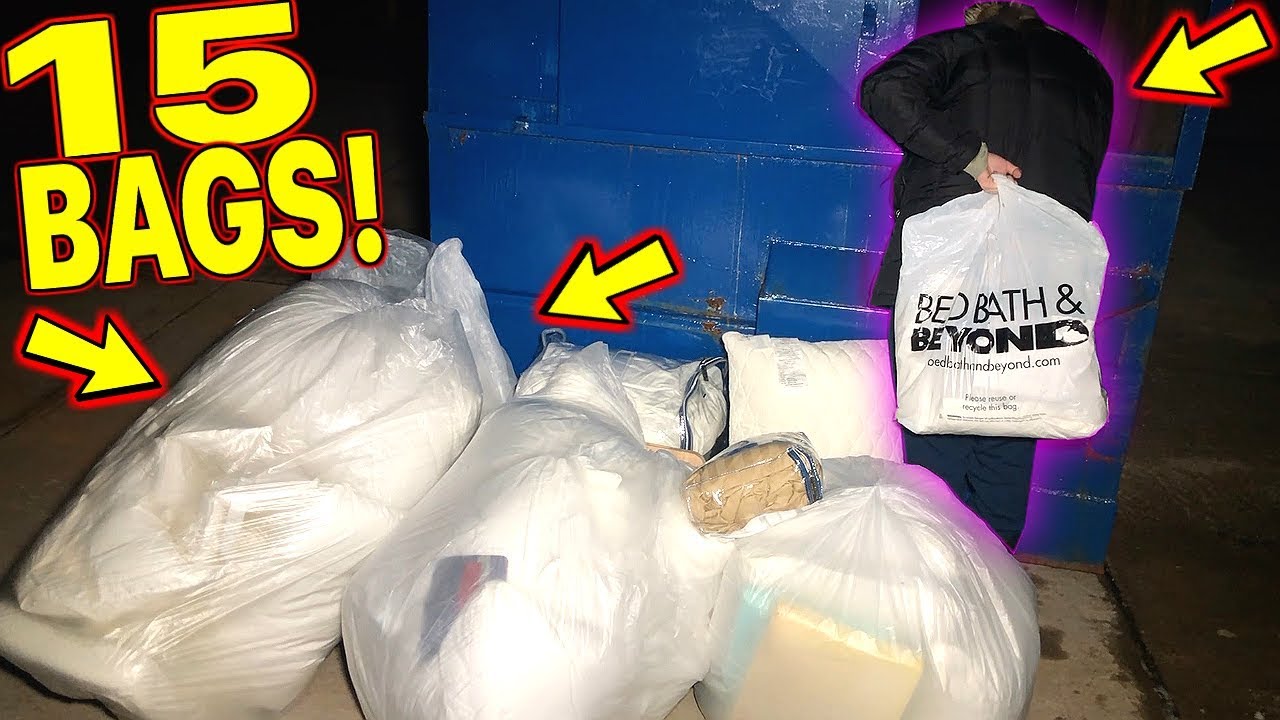 BED BATH & BEYOND LEFT US *15 FULL BAGS! IN THEIR DUMPSTER! MASSIVE HAUL!