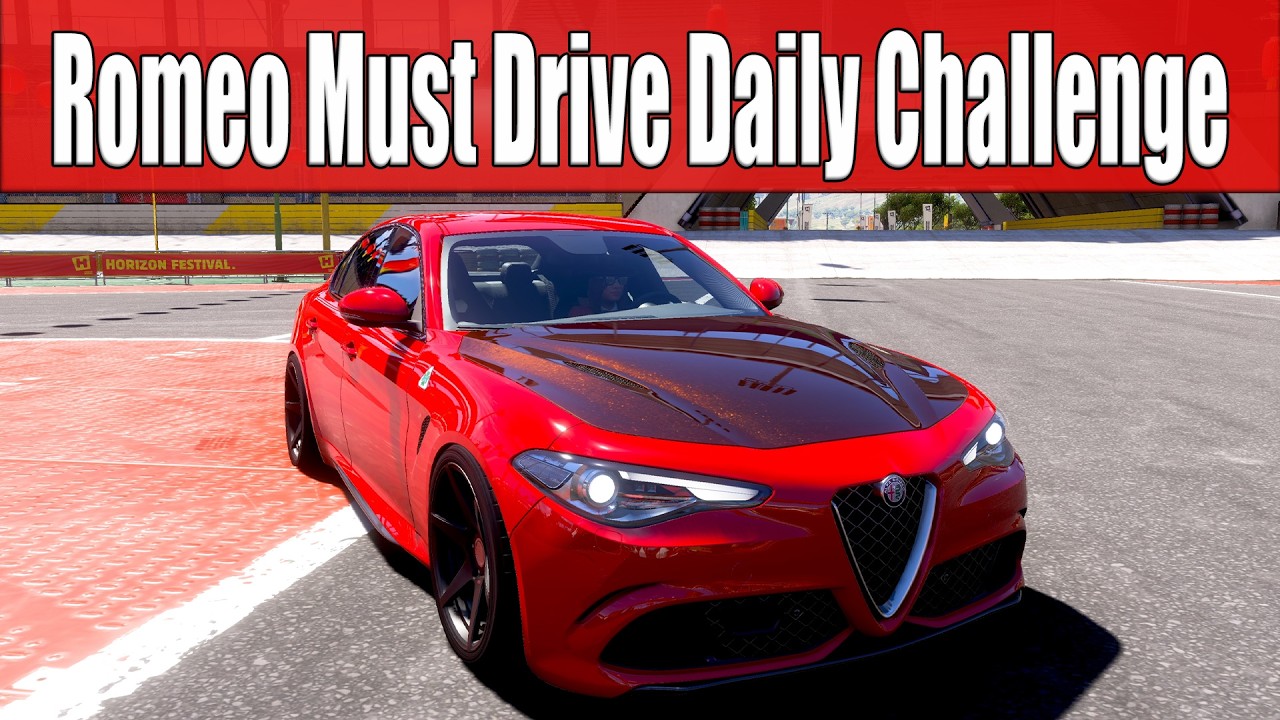 FH5 Romeo Must Drive Daily Challenge Drive 4.8 km in any Alfa Romeo at the Stadium Lunar Drift Arena