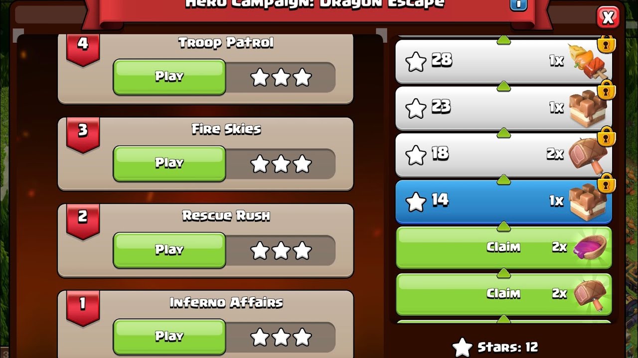  Easily get 3 star clash of clans Dragon escape challenge 4 level 