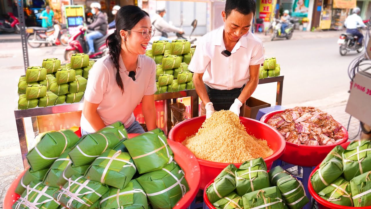 Choáng khủng lò bánh chưng gói hơn 90 ngàn cái gần 11 tấn nếp cái hoa vàng vẫn không bán đủ mùa tết