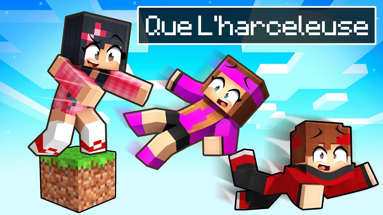 COINCÉ sur un BLOCK avec mon Harceleuse sur Minecraft !