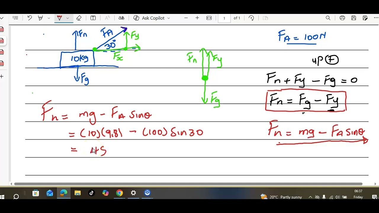 Normal when applied force is pulled