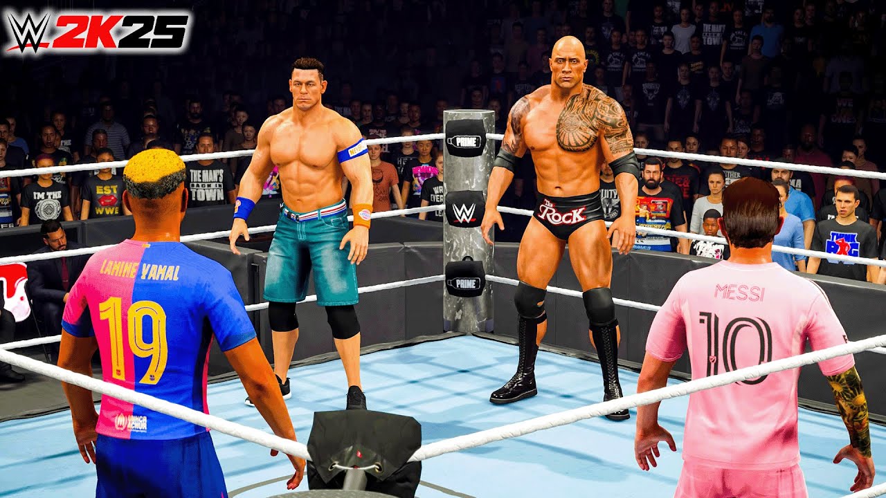 Can Messi & Yamal Beat John Cena & The Rock?!? | WWE 2K25 Tag Team