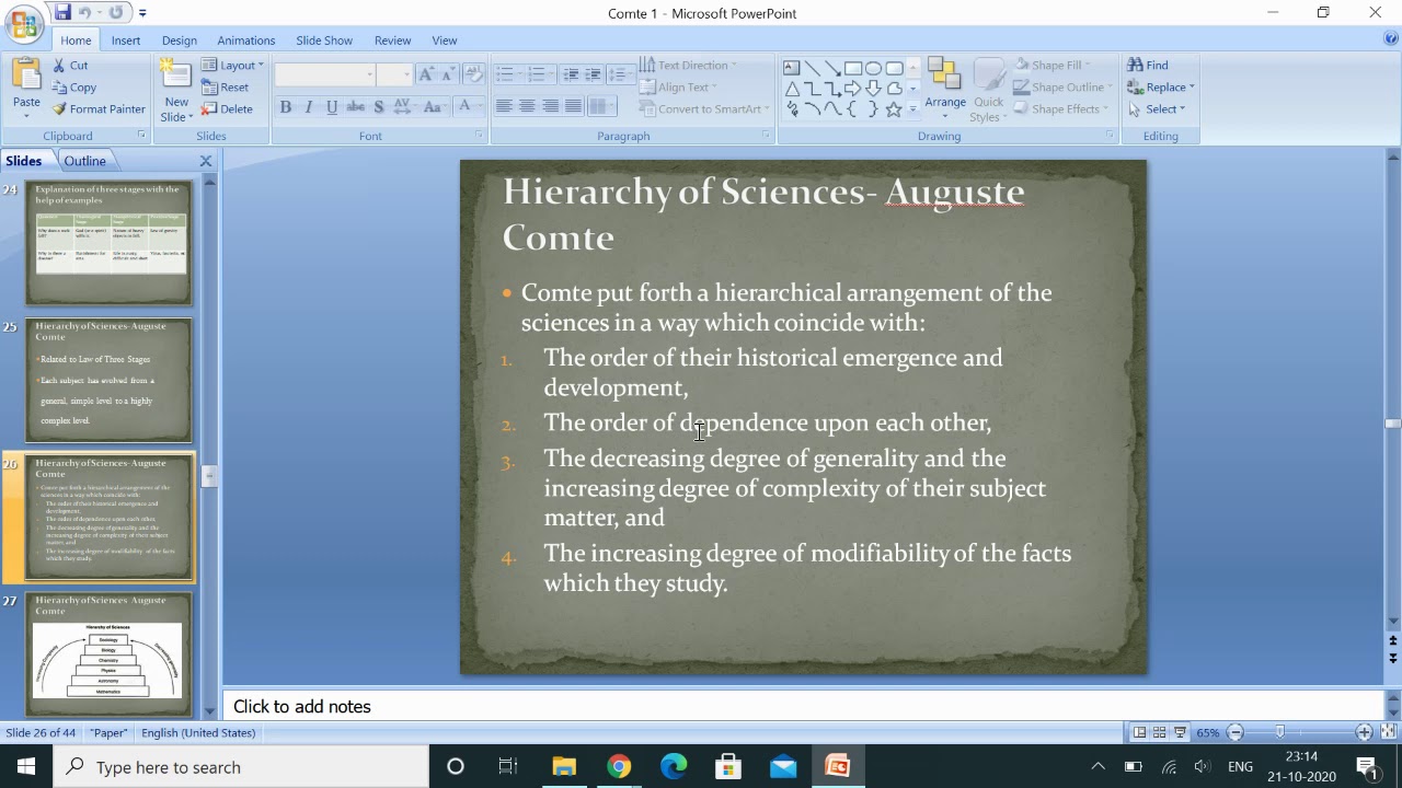 Hierarchy of sciences  1