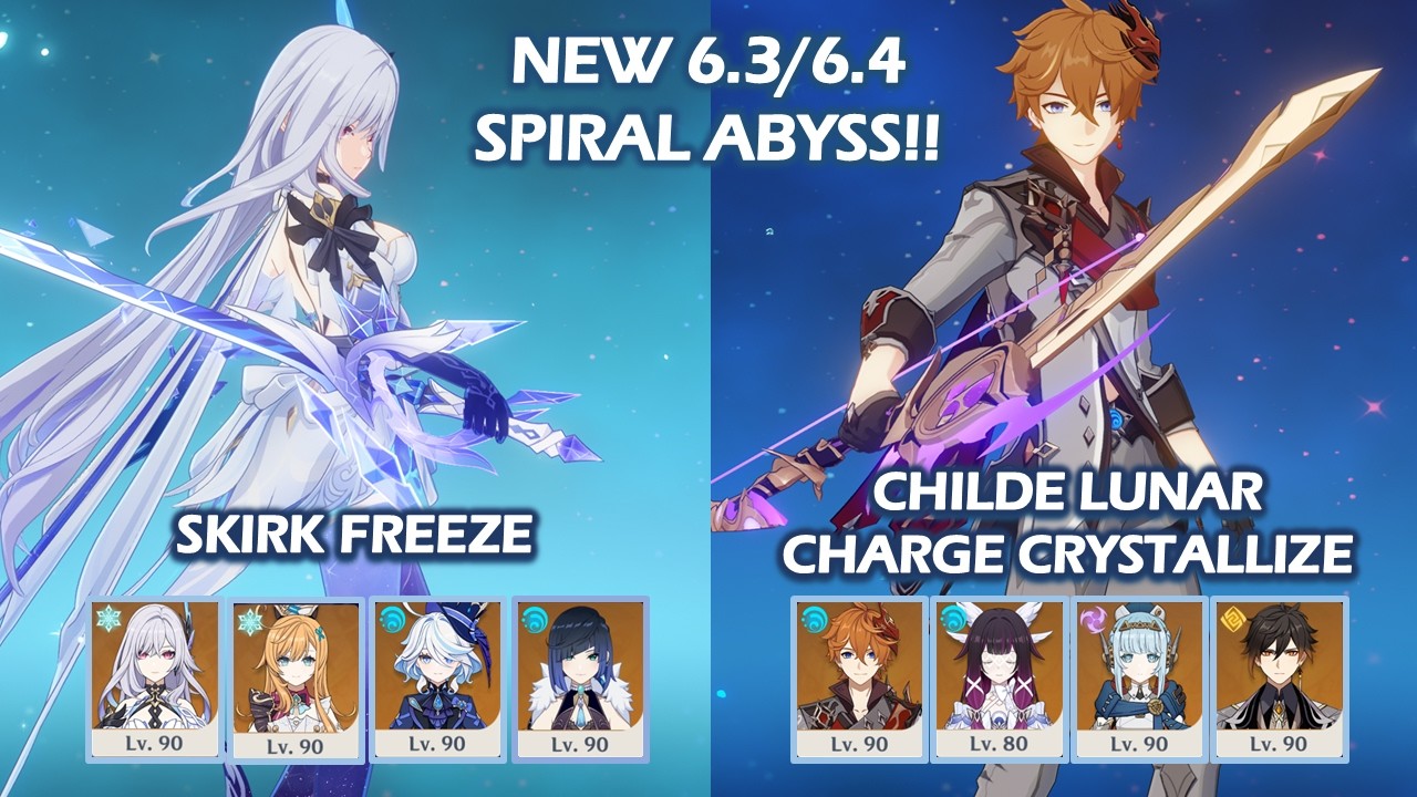 NEW 6.3 6.4 Spiral Abyss!! | Skirk Freeze & Childe Lunar Charge Crystallize | Genshin Impact