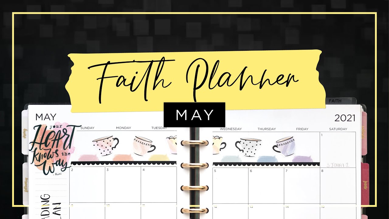 My Watercolor Teacup Faith Planner Theme :: May Plan with Me Classic Happy Planner Quadrant Layout