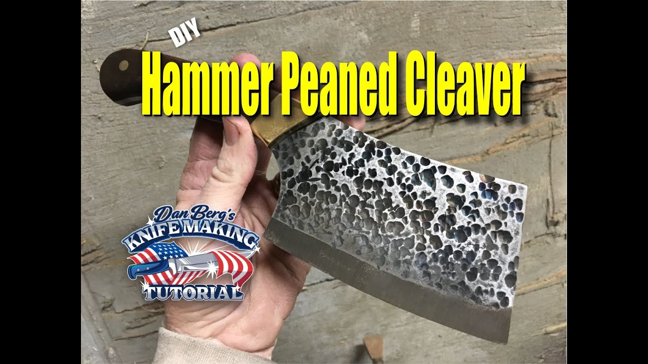 Easy DIY Hammer Peened Cleaver Knife | Knife making Step-by-Step Tutorial