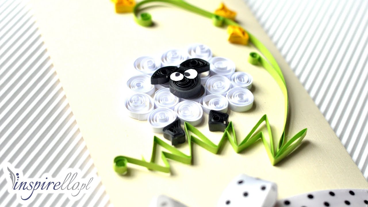 Quilling krok po kroku - kartka wielkanocna z barankiem