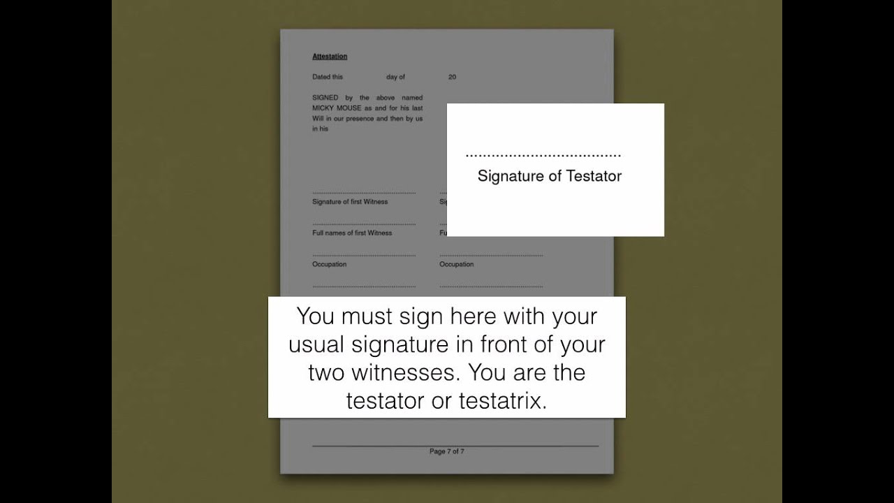 How To Sign Your Will