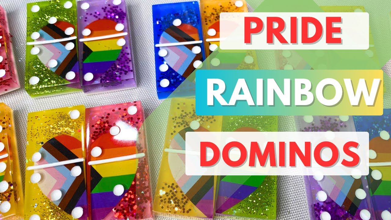 PRIDE RAINBOW DOMINO RESIN EPOXY TUTORIAL