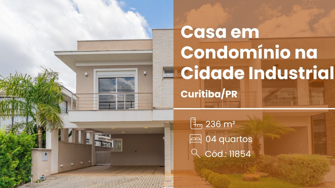 Casa 04 Quartos, Suíte Master com Hidromassagem, Varanda Gourmet, Cidade Industrial, Curitiba.