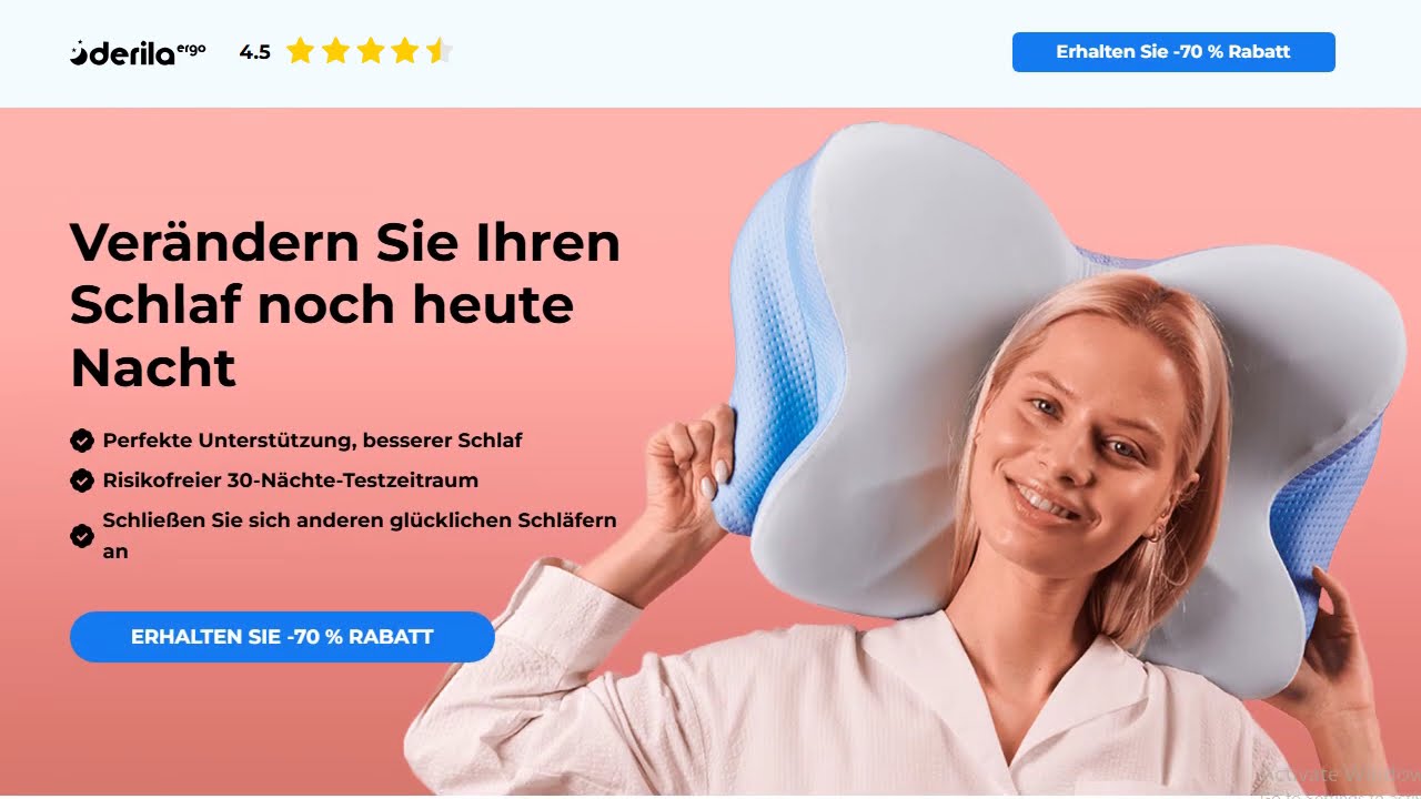 Derila ERGO Pillow – Ergonomisches Kissen für besseren Schlaf | Offizielle Webseite in Deutschland