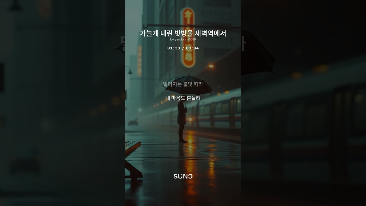 가늘게 내린 빗방울 새벽역에서