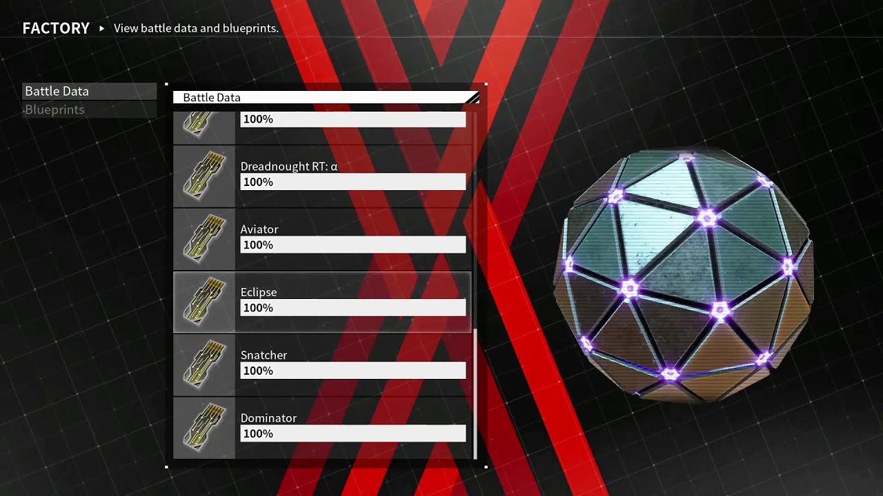 Daemon X Machina Battle Data & Hidden Blue Prints
