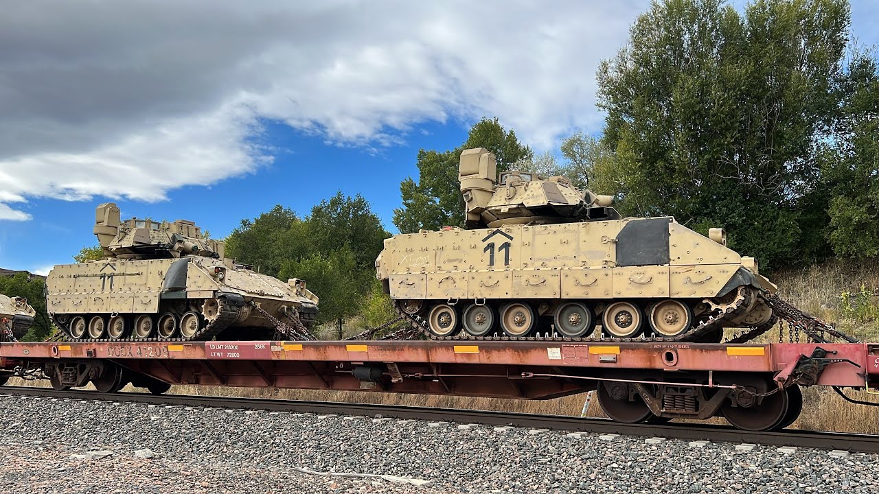 IFVs! Amazing Loaded Military Train on the Colorado Joint Line!