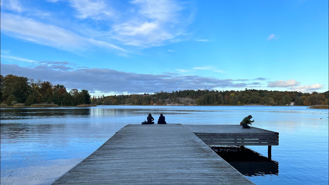 Sweden, Stockholm 4K - Walk in Hagaparken Stockholm with Lake view and colourful trees #20