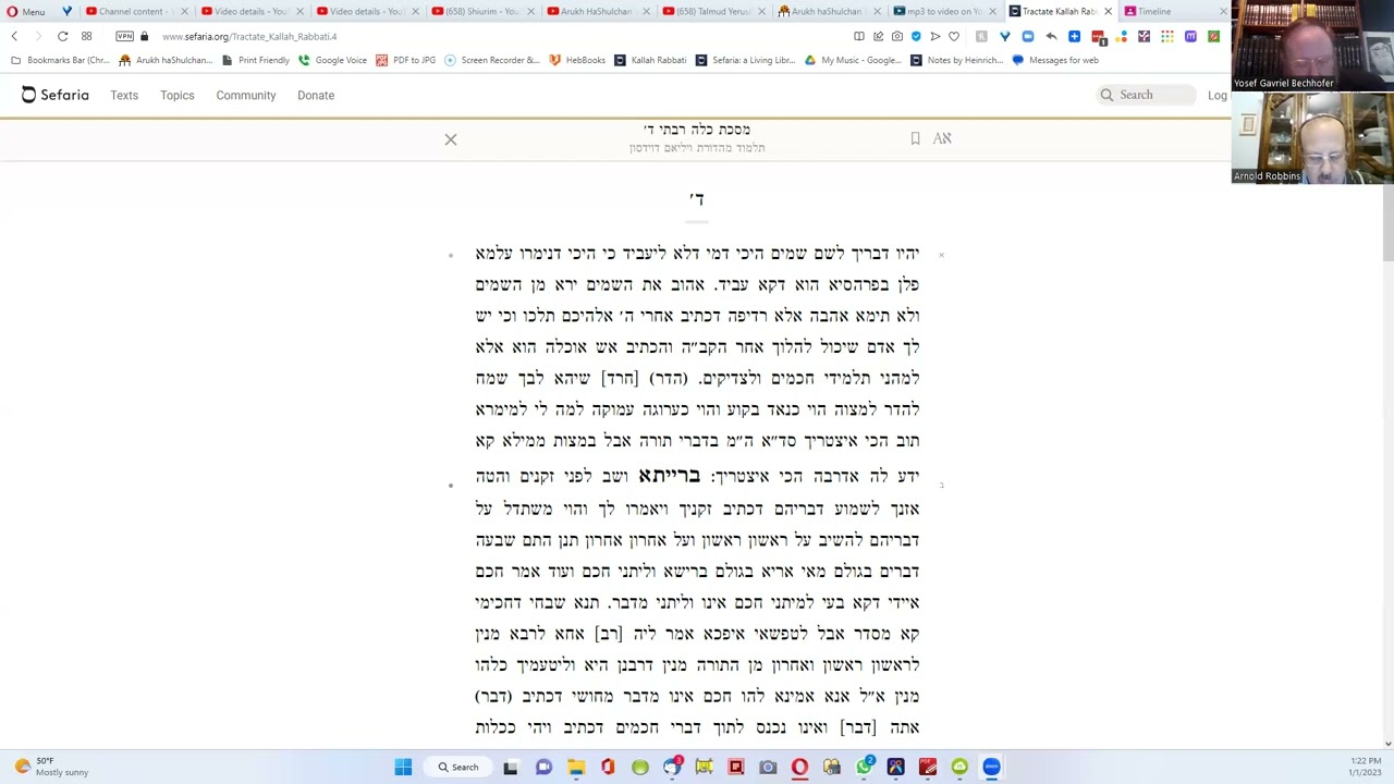 Meseches Kalla Rabbasi, part 25, beginning the 4th perek
