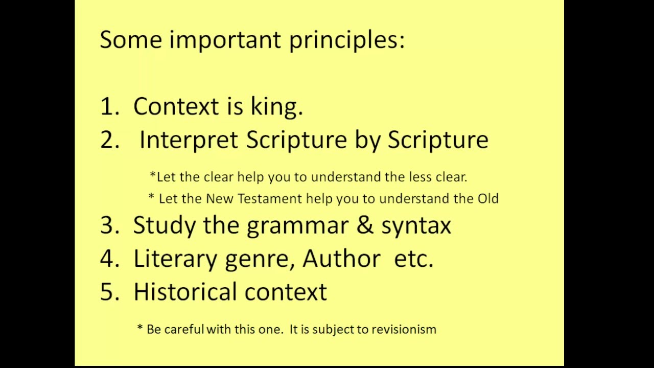 Exegesis and Hermeneutics - Lesson #7