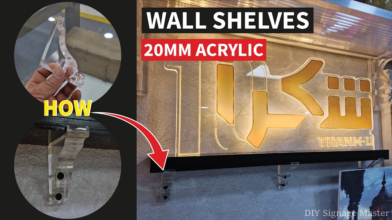 How to Make a Wall Mounted Acrylic Shelves | 20mm Clear Acrylic Process