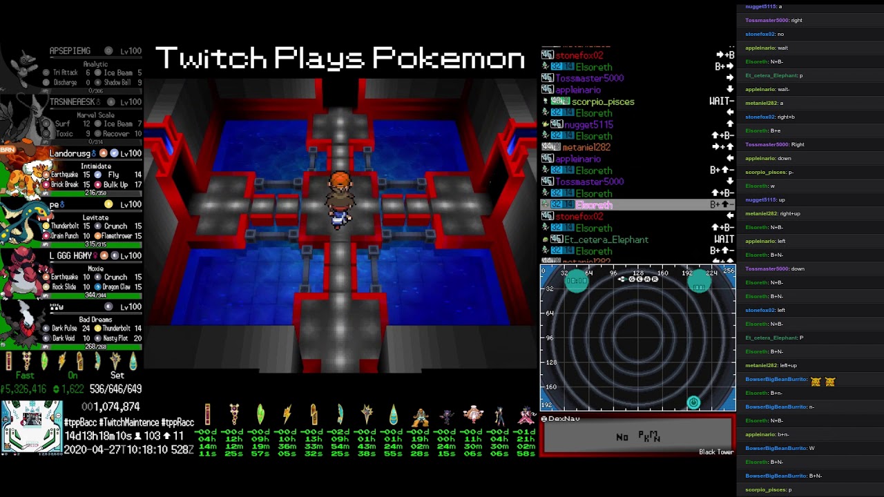 Twitch Plays Pok&eacute;mon - The Gauntlet Blaze Black 2 - Day 14, hour 14