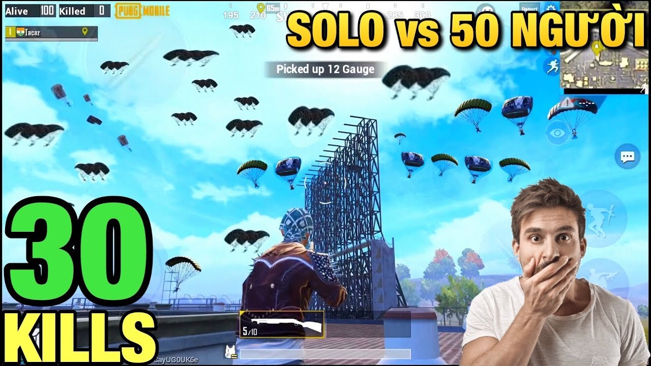 Hoảng Hồn Khi Hơn Nửa Máy Bay Nhảy Xuống Khu Quân Sự | 30 KILLS SOLO vs SQUAD PUBG Mobile | T98