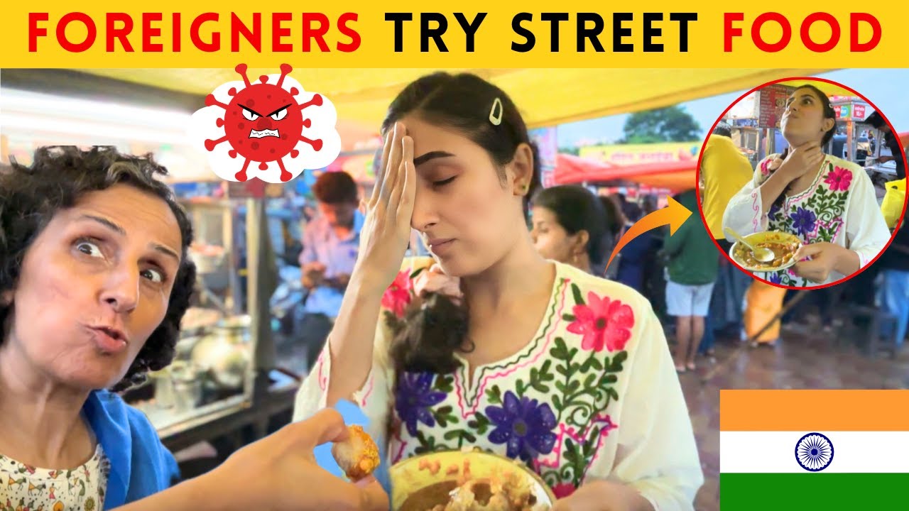 Foreigners Taste Indian Street Food: Pani Puri, Momos & More | Indian Persian Couple