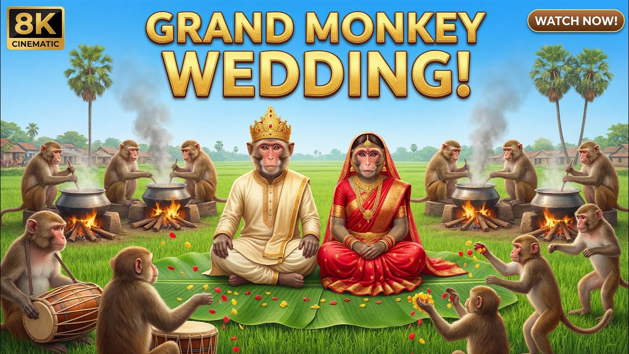 Monkey Love Marriage: The Grand Royal Wedding of Indian Monkeys | Monkey Royal Marriage Full Video