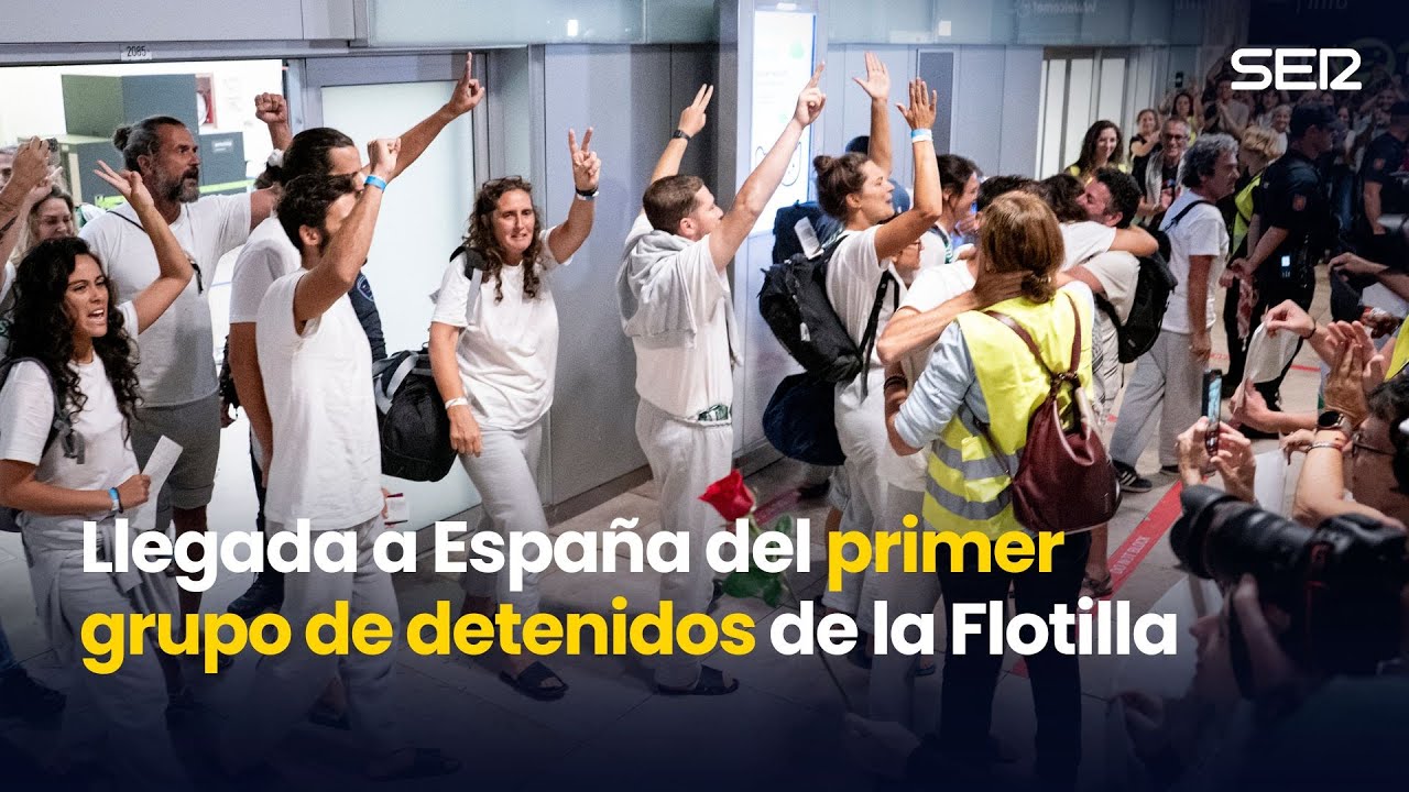 Llega a España el primer grupo de la Flotilla detenido por Israel (05/10/2025)