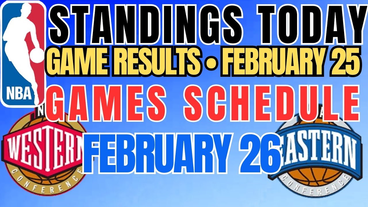 NBA STANDINGS TODAY as of February 25, 2026 | NBA SCHEDULE FEBRUARY 26, 2026 #nba #games #schedule