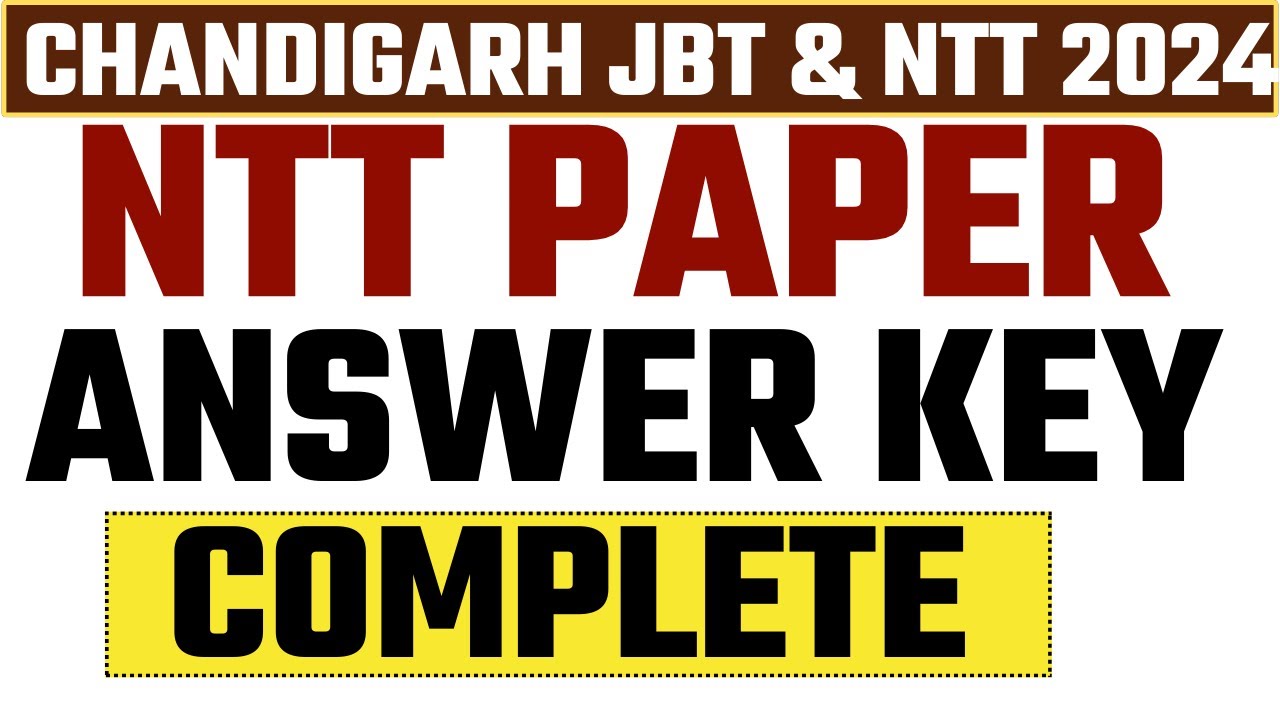 Chandigarh NTT Paper Discussion | 7 April Chandigarh NTT Exam Answer Key | Paper  NTT Chandigarh
